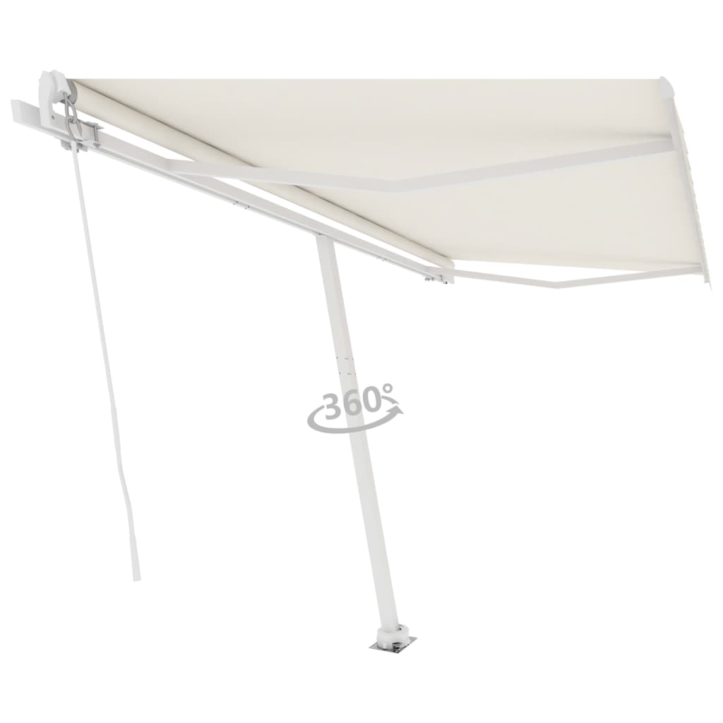Vidaxl luifel distanziert manuell erstreckt sich 400 x 300 cm cremefarben.