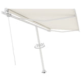 Vidaxl luifel distanziert manuell erstreckt sich 400 x 300 cm cremefarben.