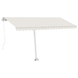 Vidaxl luifel manuell ausziehbar mit LED 400x300 cm cremefarben
