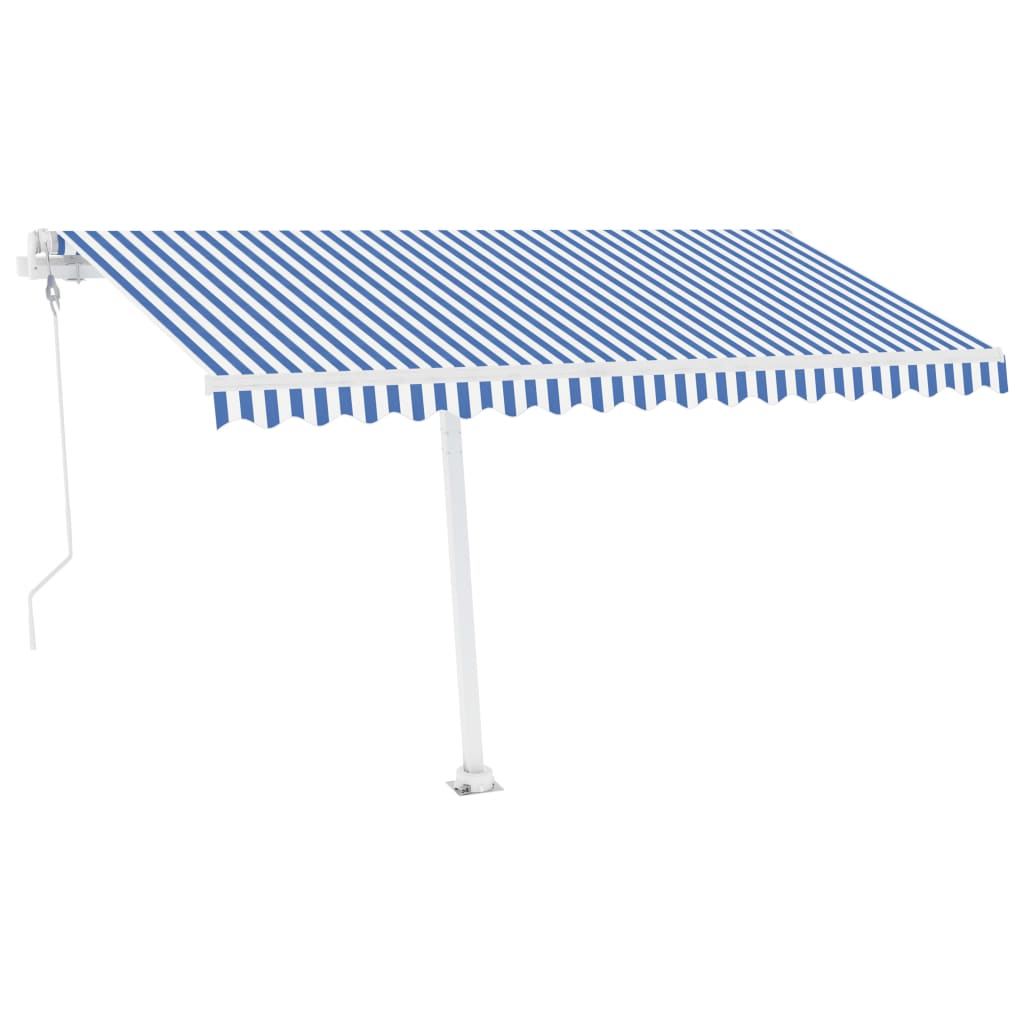 Vidaxl Laifel mit LED- und Windsensor elektrisch 400 x 300 cm blau und weiß