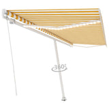 Vidaxl luifel manuell ausziehbar mit LED 500x300 cm gelb und weiß