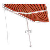 Vidaxl Luifel manuell ausziehbar mit LED 500x300 cm Orange und Braun