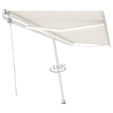 Vidaxl Luifel Automatik mit LED- und Windsensor 500x300 cm Creme Farbe