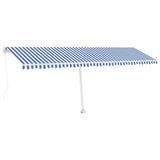 Vidaxl luifel manuell ausziehbar mit LED 600x300 cm blau und weiß