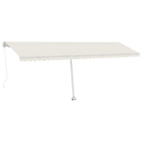 Vidaxl luifel manuell ausziehbar mit LED 600x300 cm cremefarben