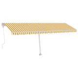 Vidaxl Luifel Automatik mit LED- und Windsensor 600x300 cm gelb und weiß