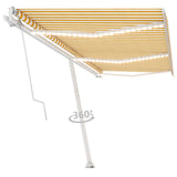 Vidaxl Luifel Automatik mit LED- und Windsensor 600x300 cm gelb und weiß