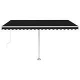 Vidaxl luifel manuell erweiterbar mit LED 400x350 cm Anthrazitfarbe