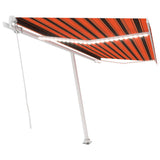 Vidaxl Luifel manuell ausziehbar mit LED 400x350 cm Orange und Braun