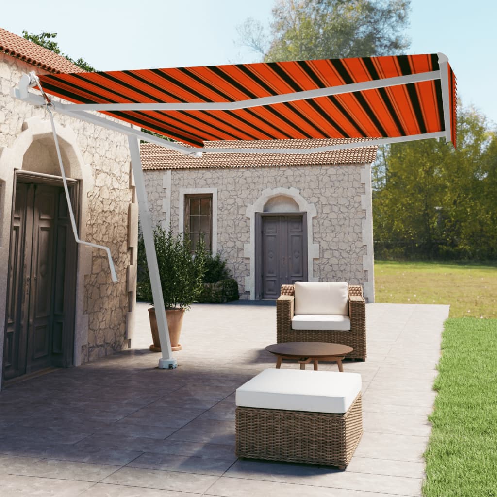 Vidaxl Laifel kostenlos -ausstehende automatische 400x350 cm Orange und Braun