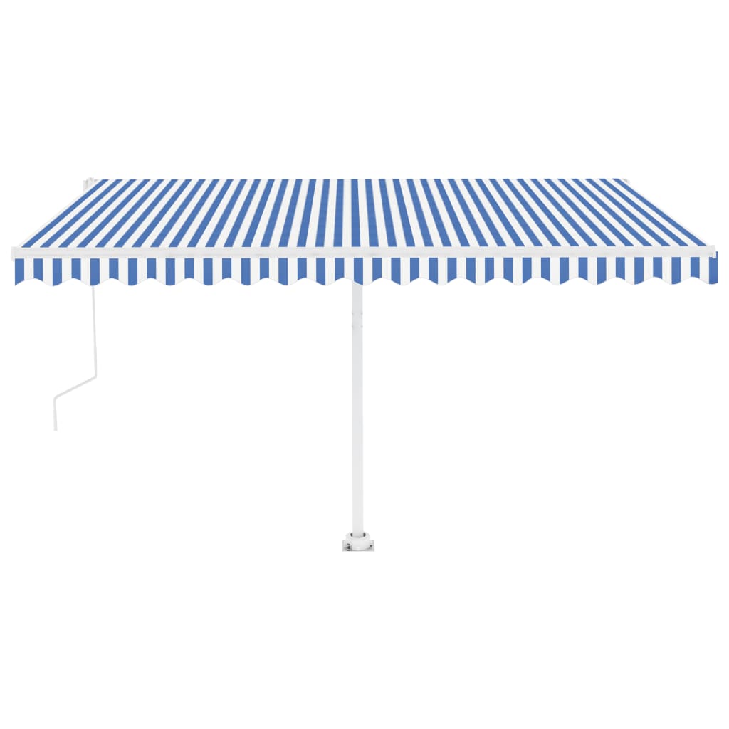 Vidaxl Luifel Automatik mit LED- und Windsensor 400x350 cm blau weiß