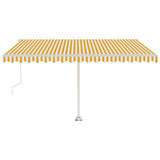 Vidaxl Luifel Automatik mit LED- und Windsensor 400x350 cm gelb und weiß