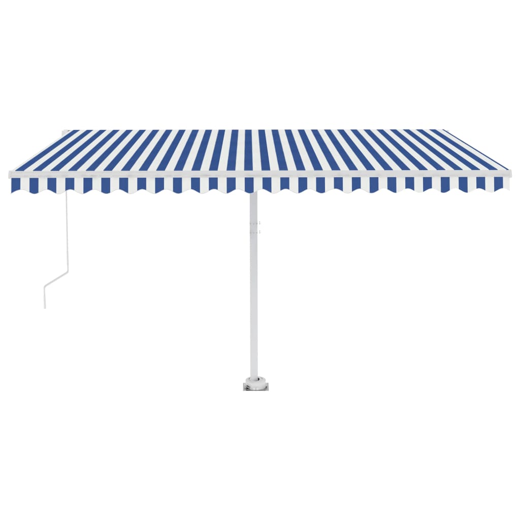 Vidaxl Laifel löst manuell 450 x 350 cm blau und weiß