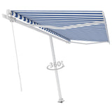 Vidaxl Laifel löst manuell 450 x 350 cm blau und weiß