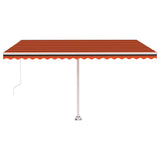 Vidaxl luifel distanziert manuell erstreckt sich 450 x 350 cm orange Braun