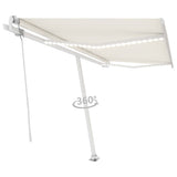Vidaxl Luifel Automatik mit LED- und Windsensor 450x350 cm Creme Farbe
