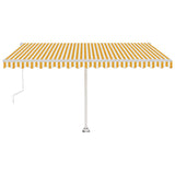 Vidaxl Luifel Automatik mit LED- und Windsensor 450x350 cm Gelb weiß