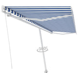 Vidaxl luifel distanziert sich manuell erstreckt sich 500x350 cm blau und weiß