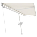 Vidaxl luifel distanziert manuell erstreckt sich 500x350 cm cremefarben.