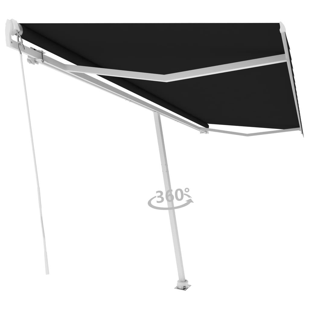 Vidaxl luifel distanziert manuell erstreckt sich 500x350 cm Anthrazit