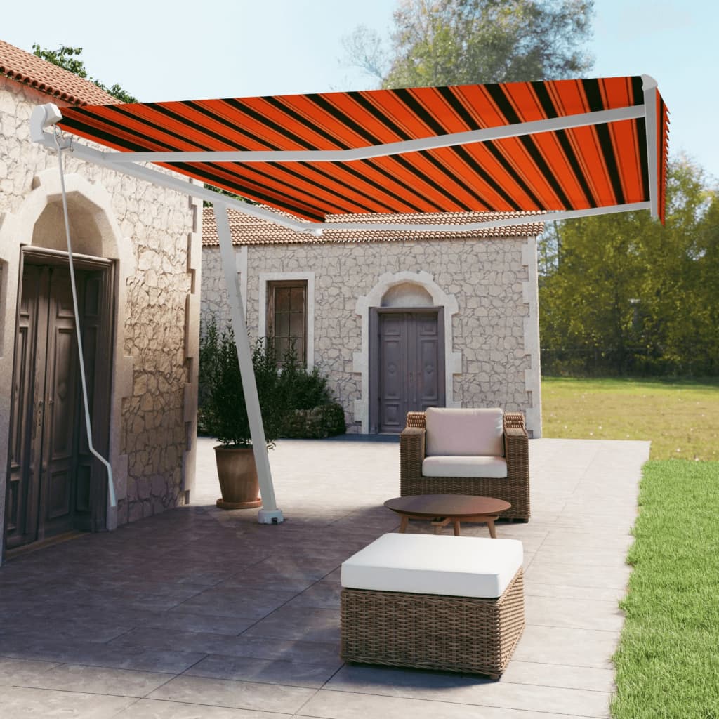 Vidaxl luifel distanziert manuell erstreckt sich 500x350 cm orange Braun