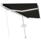 Vidaxl luifel manuell ausziehbar mit LED 500x350 cm Anthrazitfarbe