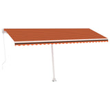 Vidaxl Luifel manuell ausziehbar mit LED 500x350 cm Orange und Braun