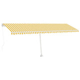 Vidaxl Luifel manuell ausziehbar mit LED 600x350 cm gelb und weiß
