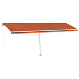 Vidaxl Luifel manuell ausziehbar mit LED 600x350 cm Orange und Braun