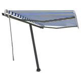 Vidaxl luifel manuell ausziehbar mit LED 300x250 cm blau und weiß