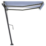 Vidaxl luifel manuell ausziehbar mit LED 300x250 cm blau und weiß