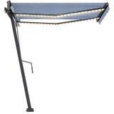 Vidaxl Laifel Automatik mit LED- und Windsensor 350x250 cm blau weiß