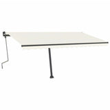 Vidaxl luifel manuell ausziehbar mit LED 400x300 cm cremefarben