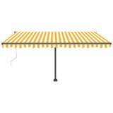Vidaxl Luifel Automatik mit LED- und Windsensor 400x300 cm gelb und weiß