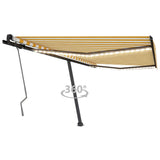 Vidaxl Luifel manuell ausziehbar mit LED 450x300 cm gelb und weiß