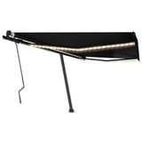 Vidaxl Luifel manuell ausziehbar mit LED 450x300 cm Anthrazitfarbe