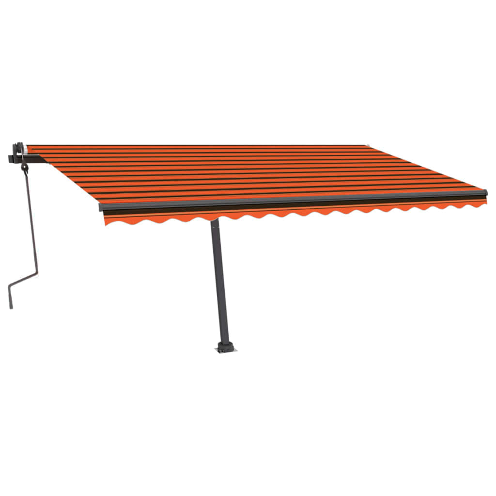 Vidaxl Luifel manuell ausziehbar mit LED 450x300 cm Orange und Braun