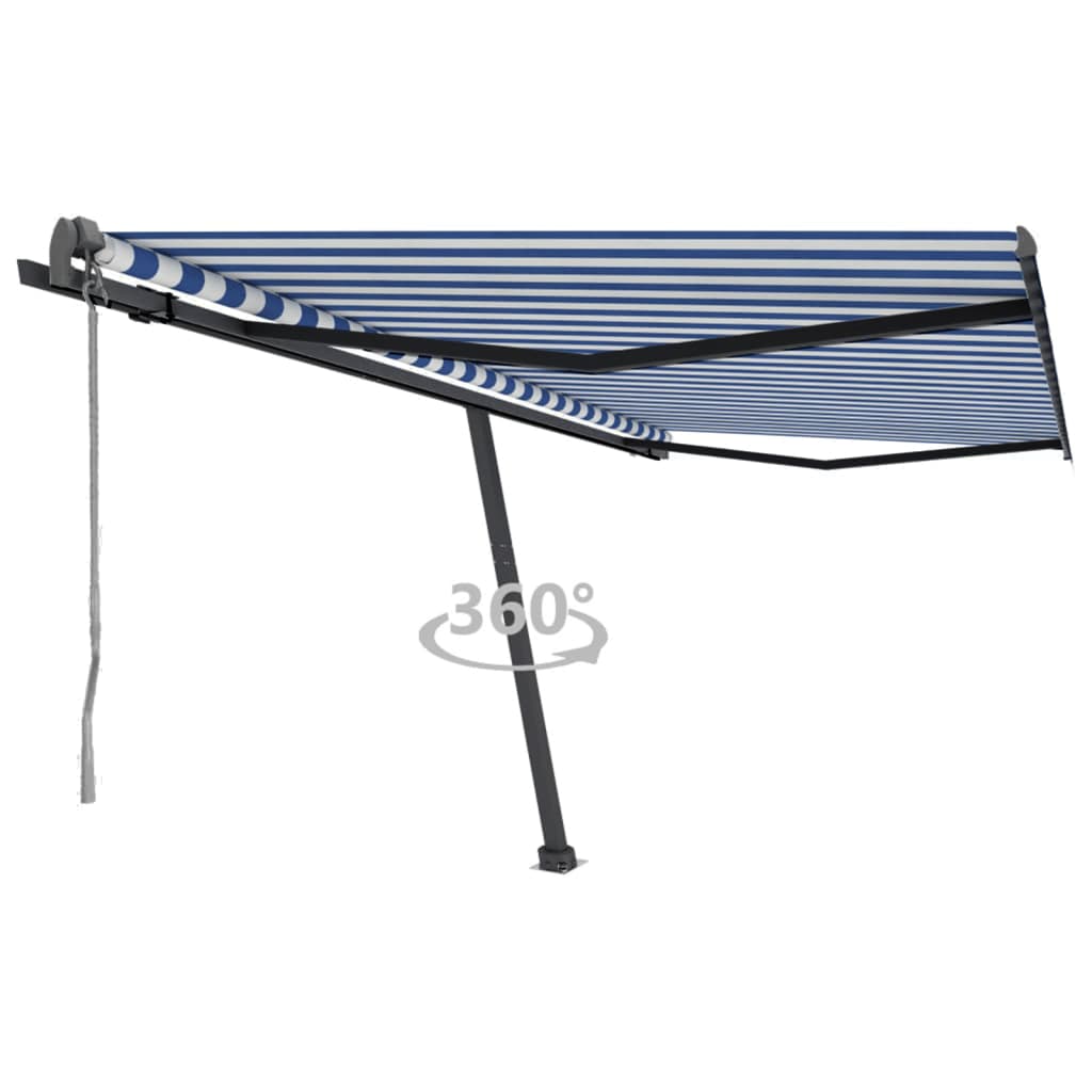 Vidaxl luifel kostenlos -Automatisch 450 x 300 cm blau und weiß