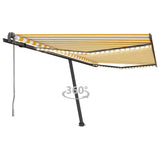 Vidaxl Luifel Automatik mit LED- und Windsensor 450 x 300 cm gelb und weiß