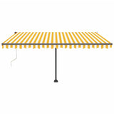Vidaxl Luifel Automatik mit LED- und Windsensor 450 x 300 cm gelb und weiß