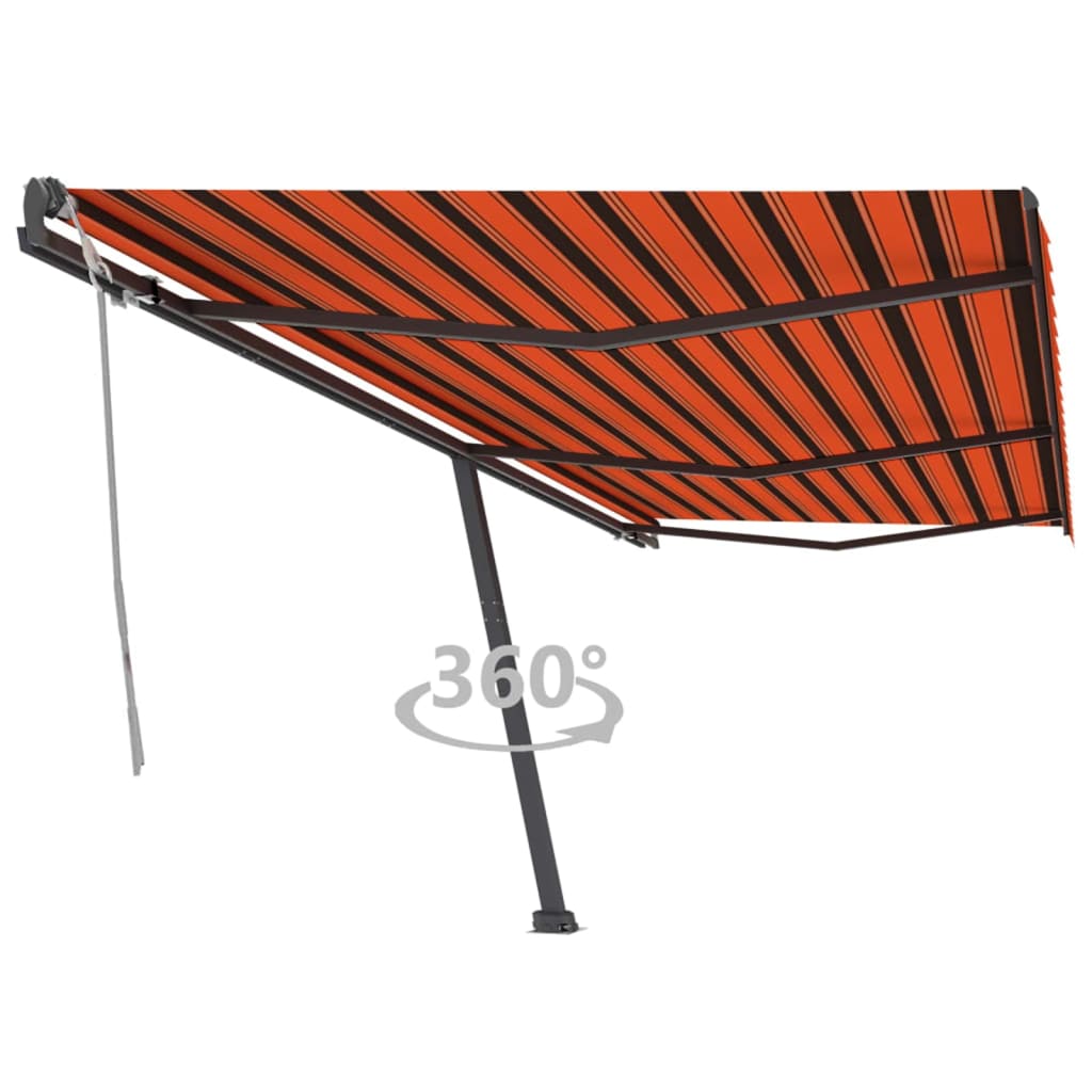 Vidaxl luifel distanziert manuell erstreckt sich 600 x 300 cm orange Braun