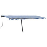 Vidaxl luifel manuell ausziehbar mit LED 600x300 cm blau und weiß