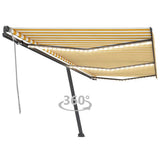 Vidaxl luifel manuell ausziehbar mit LED 600x300 cm gelb und weiß