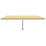 Vidaxl Luifel Automatik mit LED- und Windsensor 600x300 cm gelb und weiß