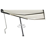 Vidaxl luifel manuell ausziehbar mit LED 400x350 cm cremefarben