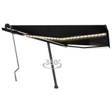 Vidaxl luifel manuell erweiterbar mit LED 400x350 cm Anthrazitfarbe