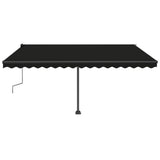 Vidaxl luifel manuell erweiterbar mit LED 400x350 cm Anthrazitfarbe