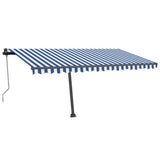 Vidaxl Luifel Automatik mit LED- und Windsensor 400x350 cm blau weiß