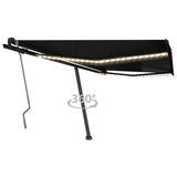 Vidaxl Luifel manuell ausziehbar mit LED 450x350 cm Anthrazitfarbe