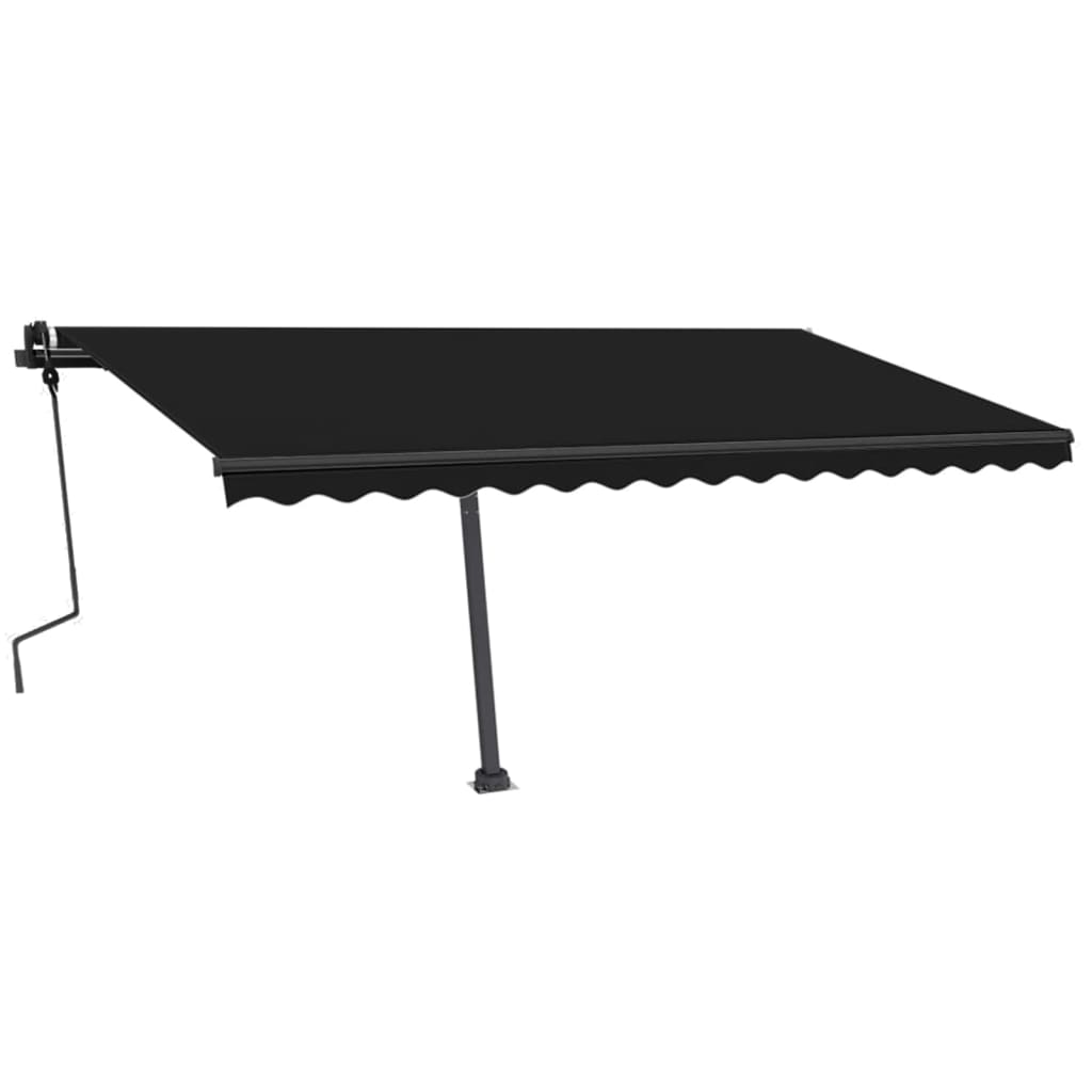 Vidaxl Luifel manuell ausziehbar mit LED 450x350 cm Anthrazitfarbe